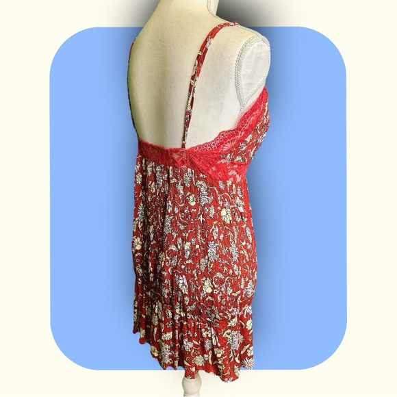 NWOT Free People Intimately ‘Last Night Mini Slip Dress’ in Red Size Small - Picture 12 of 16